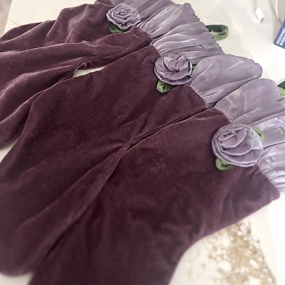3 deep purple and lavender with green accents vintage stockings 🎄⭐️⭐️ - Picture 1 of 11
